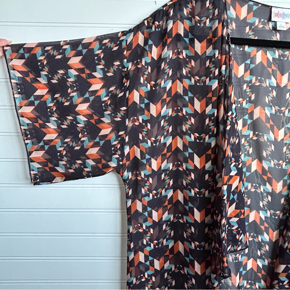 NWT LuLaRoe Monroe Kimono Swim Cover Black Large - Picture 8 of 12
